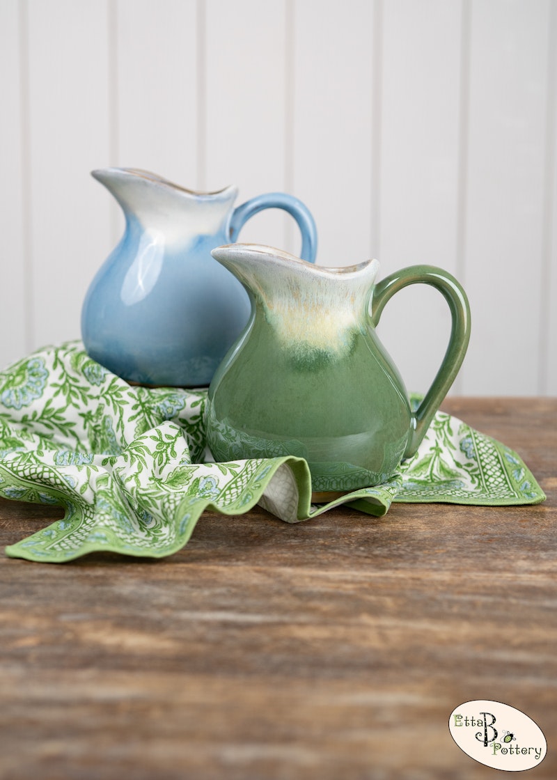 Sage and blue pitchers