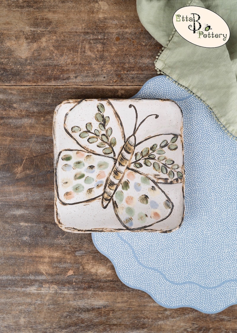 Mosaic butterfly plate